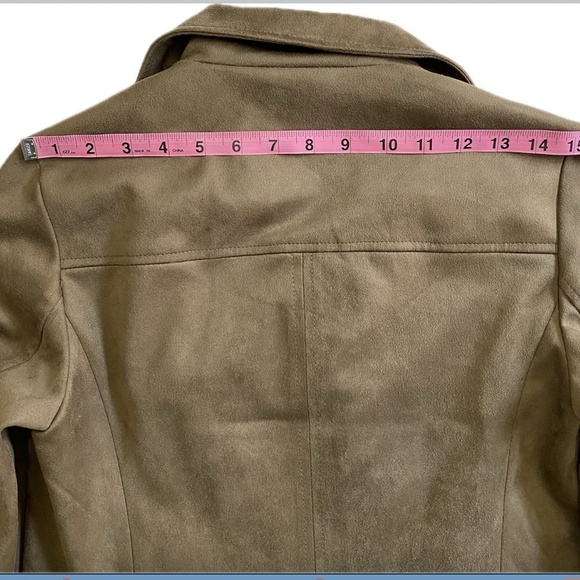 KUT from the Kloth, Edith Faux Suede Moto Jacket, Canyon (Brown/Tan) Size XS NWT - Picture 12 of 14